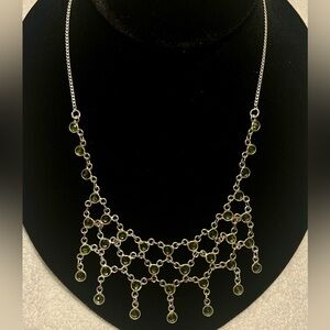 Elegant Sterling Silver and Peridot Necklace